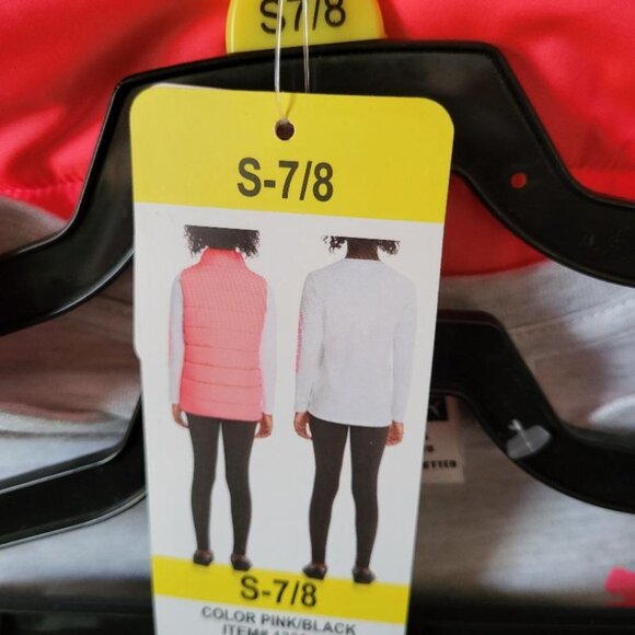 "PUMA" GIRLS 3-PIECE PINK/BLACK/GRAY VEST SET - SIZE S {7-8} - NWT - Picture 8 of 9